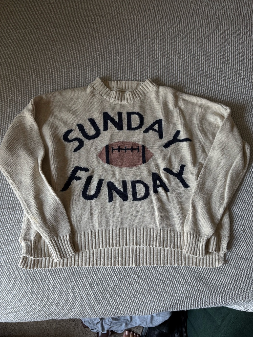 moon & madison Cream 'Sunday Funday' Graphic Sweatshirt